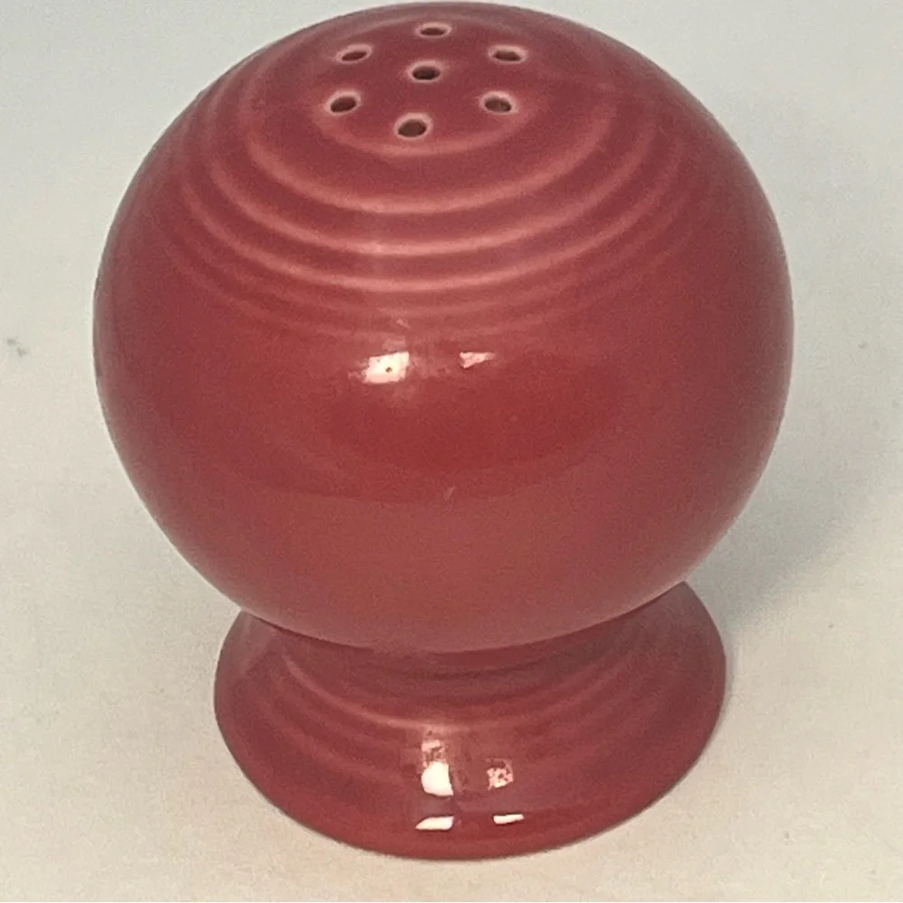 Vintage Fiestaware Small Red Ceramic Round Salt And Pepper Shakers